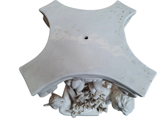 Image 1 of Elegante Säule mit Keramikengeln – Neobarockstil (1980er Jahre)