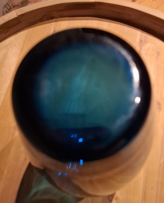 Vaso a bottiglia di design soffiato a mano - blu petrolio (28cm), Vasi, Vetro (foto 5 di 5)