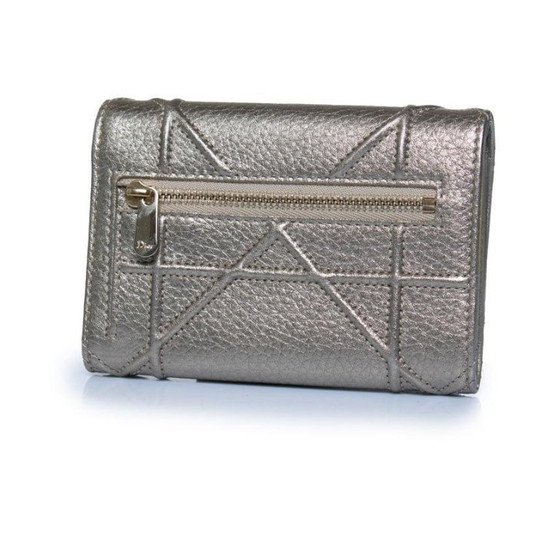 Image 1 of Dior, Gold leather Diorama trifold wallet