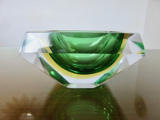 Sommerso glass ashtray from Murano, by Flavio Poli, 1960s