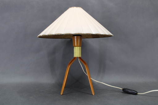 Lampe de table en bois des années 1960, Tchécoslovaquie