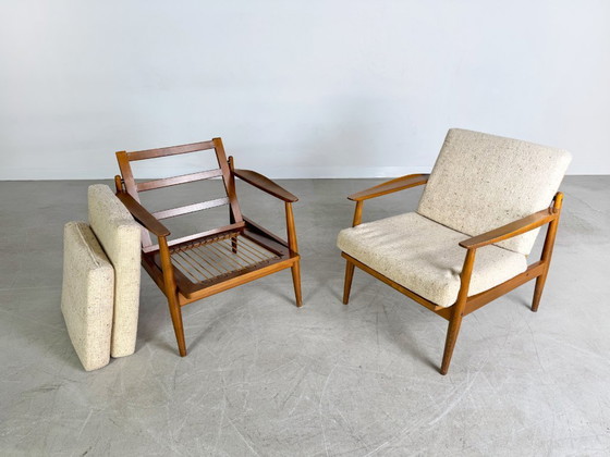 Image 1 of 2x Midcentury easy chair light vintage 1960s lounge chair