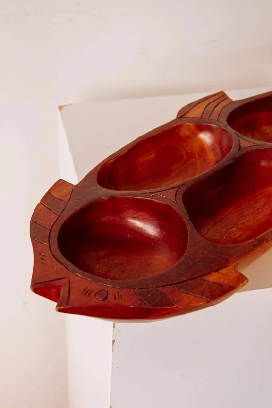 Large wooden aperitif board in the shape of a fish. – Table accessories, Vintage (photo 3 of 6)