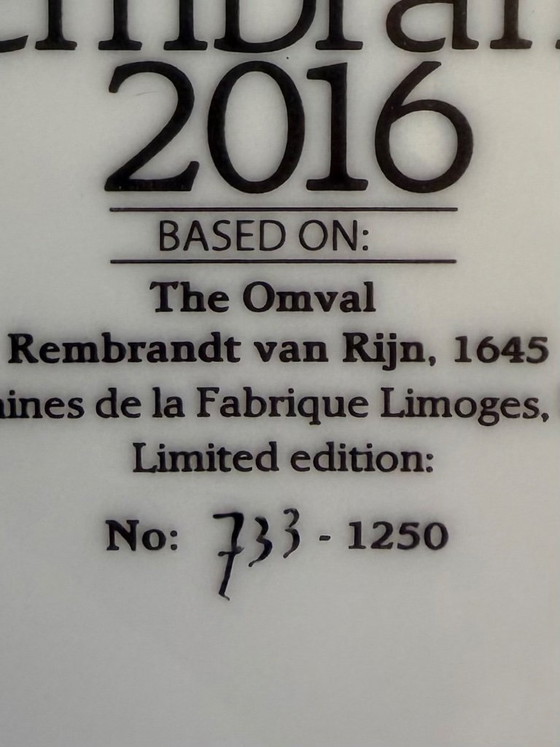 Image 1 of Plato de porcelana de Limoges – Edición limitada Heavenly Rembrandt 2016 733/1250