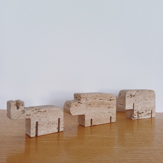 Image 1 of Travertin-Tiere (3er-Set)