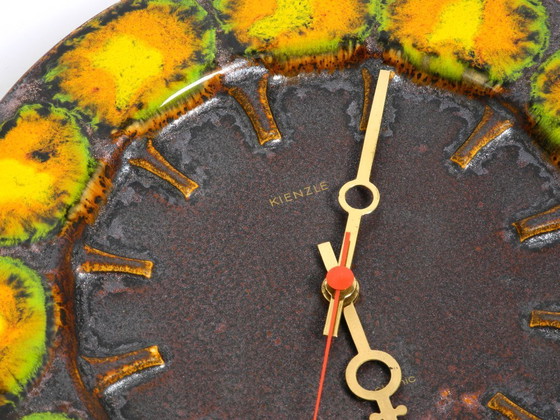Image 1 of Bellissimo grande orologio da parete in ceramica Fat Lava di Kienzle del 1960