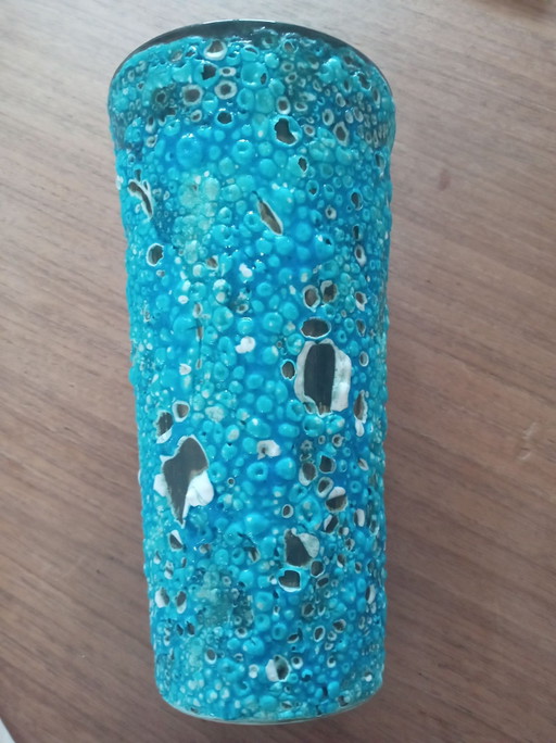 Vintage Mondstein-Vase mit Signatur