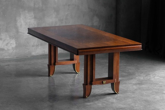 Image 1 of Art-Deco-Esstisch aus Parkett – 1930er Jahre