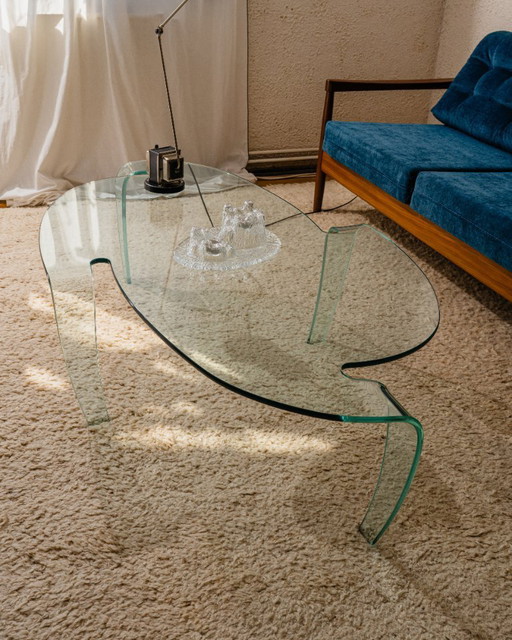 Glass table by FIAM Italia 1980s