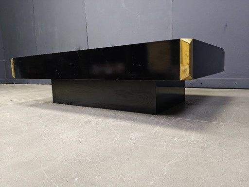 Brass Alveo coffee table by Willy Rizzo, 1970s
