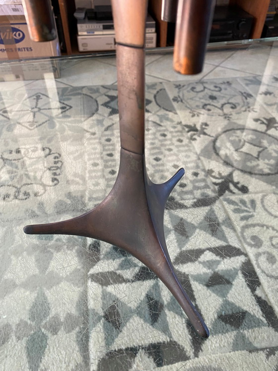 Image 1 of Base per Candelieri + 2 Candelieri Modulari NAGEL Marrone Rame 1970