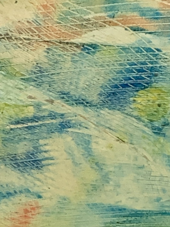 Abstract Painting - Cosmic - Unique Japanese-Inspired Lacquer Work, Signed « Mestre » 84 - 60x40 cm (photo 13 of 27)