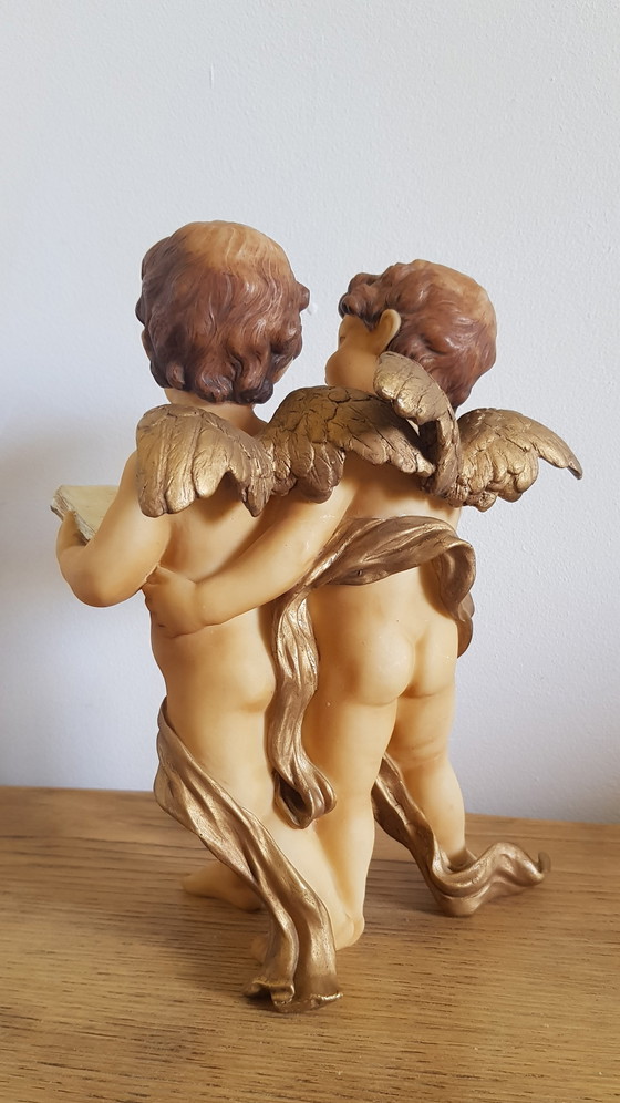 Image 1 of Duo of Angels in Plaster