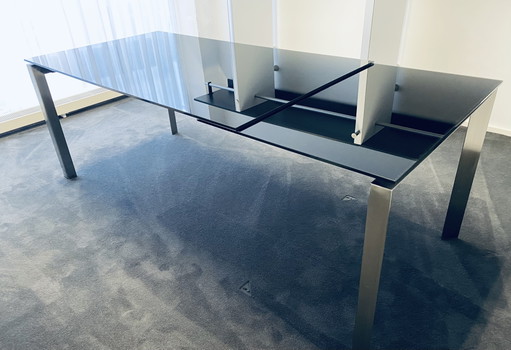 Glass/Stainless Steel Base Dining Table