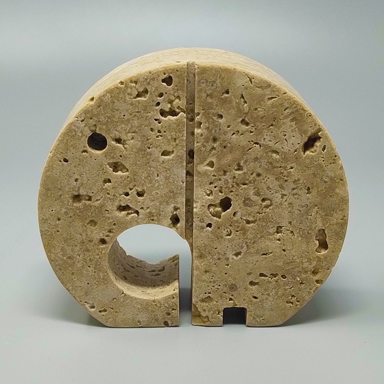 Image 1 of Sculpture originale d'éléphant en travertin des années 1970 par Enzo Mari pour F.lli Mannelli