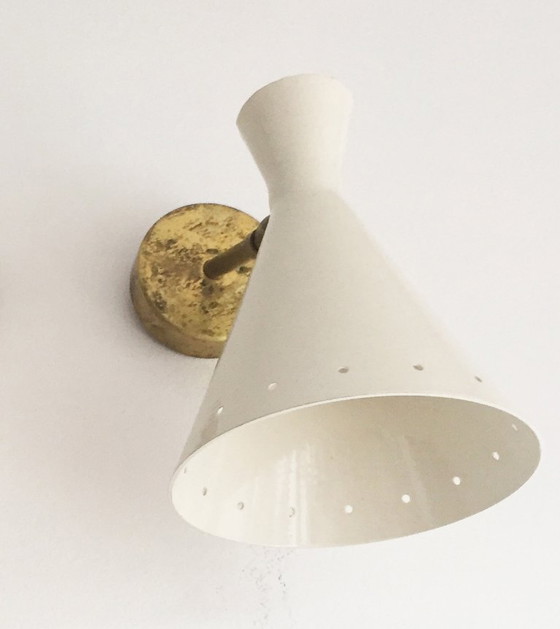 Image 1 of Pair of Italian design wall lights from the 1950s