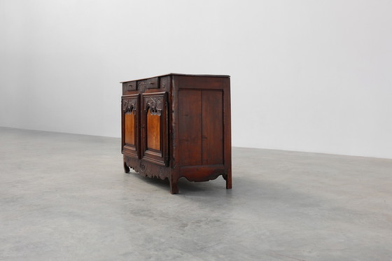 Image 1 of Rare French provincial carved cabinet or buffet with great patina, dated 1841