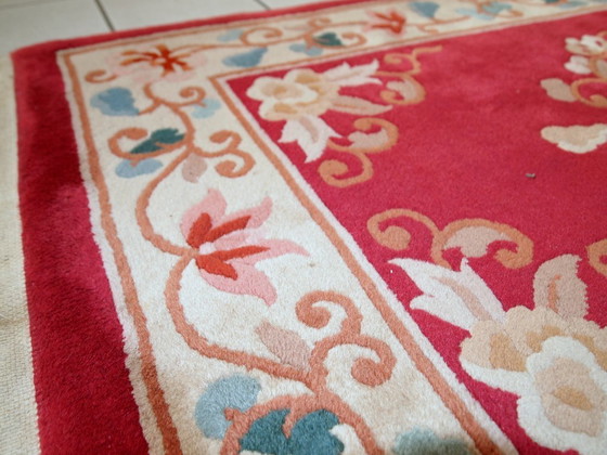 Image 1 of Handmade vintage Art Deco Chinese rug 2.5' x 4.5' (77cm x 139cm) 1970s - 1C442