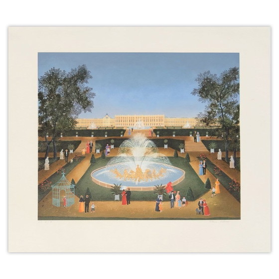 Image 1 of Fabienne DELACROIX Der Park des Schlosses von Versailles Signierte Lithografie
