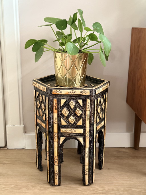 Vintage boho Moroccan side table