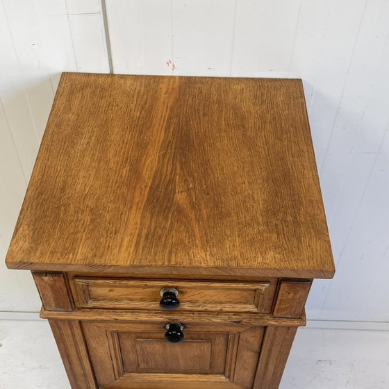 Image 1 of Antique tall French brocante bedside table hallway cabinet