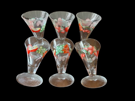 Image 1 of Magnifique ensemble vintage de 6 coupes à glace en verre
