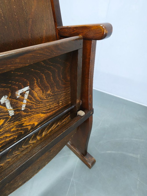 Image 1 of 1940s Thonet Style Cinema Chair, Beech Wood Folding Seat