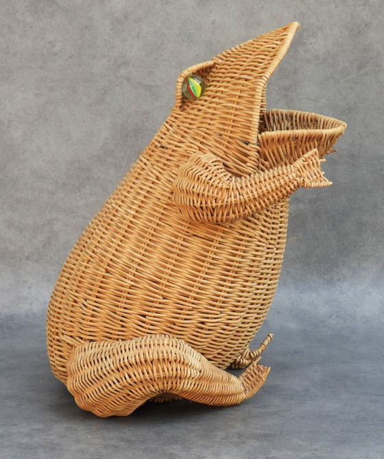 Panier Grenouille en Osier Français Olivier Cajan, circa 1970 – Porte-revues, Glass (photo 6 of 9)