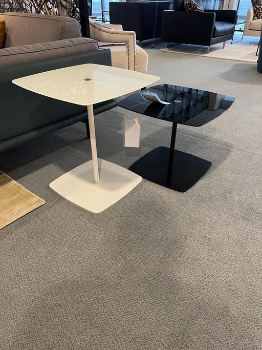 2 Tables basses Tonelli Noir blanc Verre