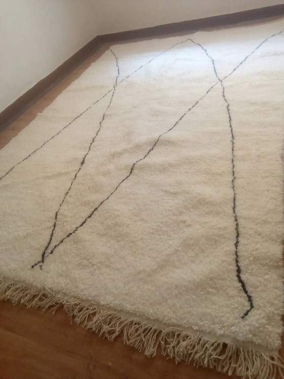 Handwoven Moroccan Beni Ouarain rug - diamond pattern - wool - 316 x 205 cm – Rugs & carpets, Cotton, Modern (photo 6 of 8)