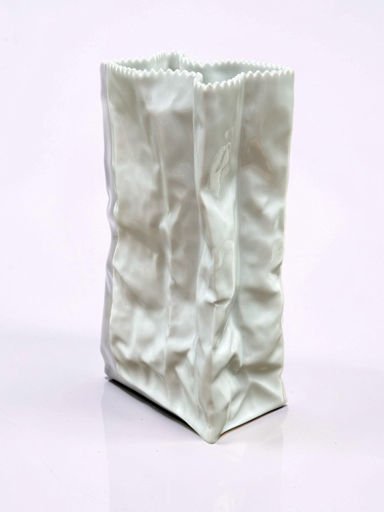 Image 1 of Original Vintage Rosenthal Tapio Wirkkala Paper Bag Vase – 22cm (1987)