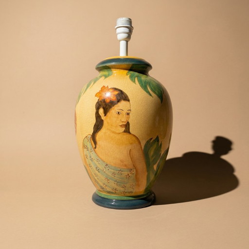 Large ceramic table lamp signed L. Drimmer – 1950s/60s