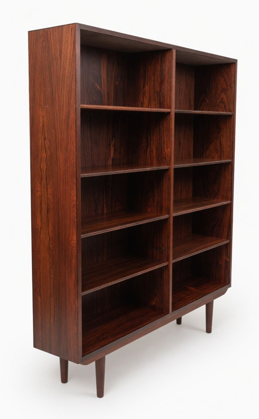 Boekenkast model 6 van palissanderhout, vervaardigd door Omann Jun Mobelfabrik, jaren 1960.