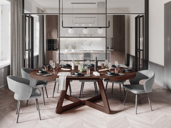 Image 1 of Extendable round designer dining table from Windsor & Co