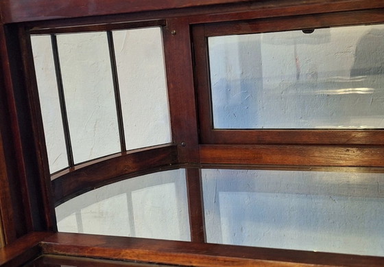 Image 1 of Serveerwagen/barkar van mahoniehout, messing en glas, 1920