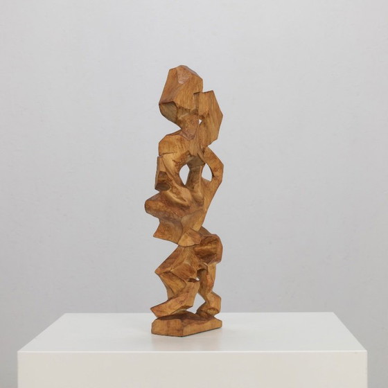 Image 1 of Escultura geométrica abstracta de madera de J. Limperg, Países Bajos, 1956.