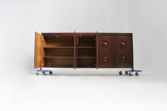 Vintage Brutalist Sideboard 1970s – Wood (photo 12 of 13)