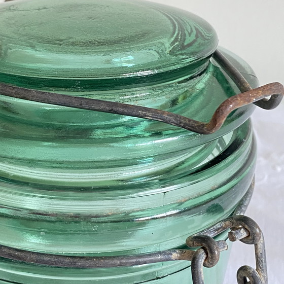 Image 1 of Tarro de cristal verde antiguo Solidex para conservas