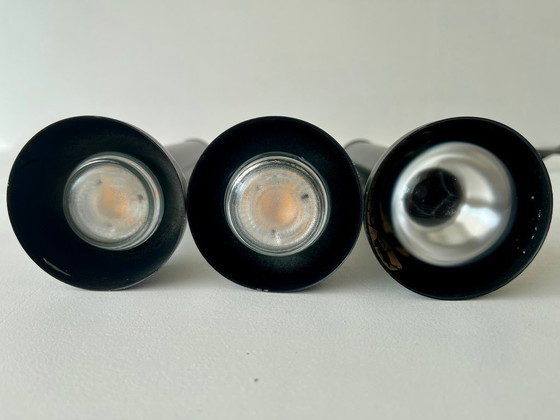 Image 1 of 3x Lyfa Lamp Spot Ceiling Light Denmark black metal Danish design postmodern vintage 70s 80s