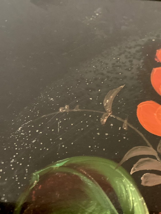 Image 1 of Bandeja de metal pintado Jostovo, motivos florales, fabricada en la URSS