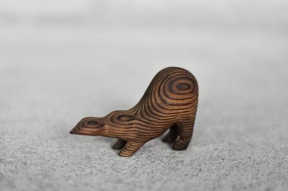 Image 1 of Sculpture en bois sombre Badger, Vintage Mid Century Danish Modern, 1960s
