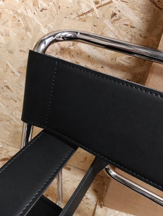 KNOLL Int. 2 Poltrone B3 WASSILY (NUOVE) acciaio inox e cuoio NERO, Pelle (foto 17 di 22)