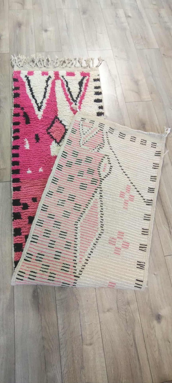 Image 1 of Berber Teppich 195 x 100 Boho Schurwolle Teppich Läufer Treppe