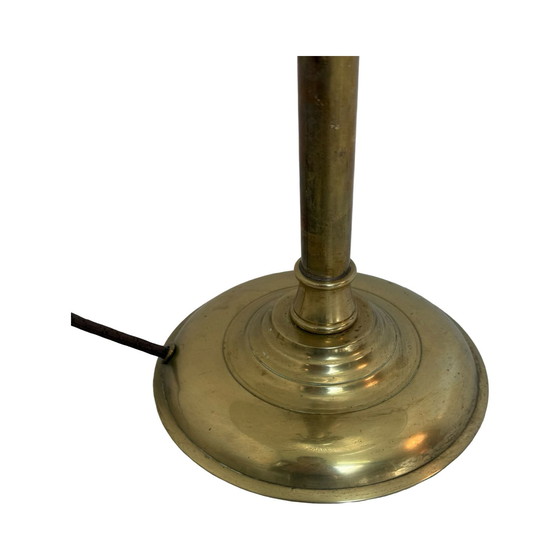 Image 1 of Art Déco - Lampada da tavolo XL - Vetro olofane - Base in ottone, due prese - In ottime condizioni!