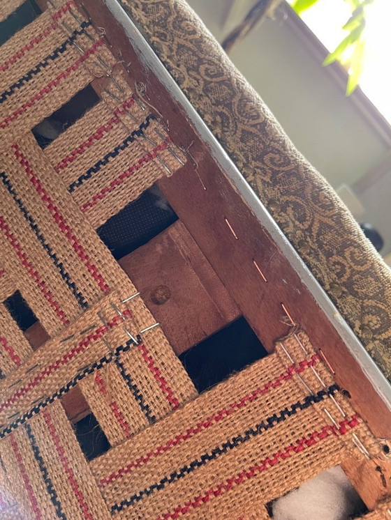 Image 1 of Authentieke 19e-eeuwse Louis-Philippe chaise longue (ca. 1840) met handgesneden acanthuspoten, professioneel herstoffeerd