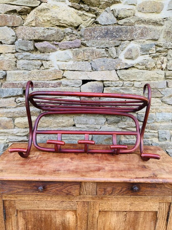 Image 1 of Appendiabiti da parete antico in legno curvato