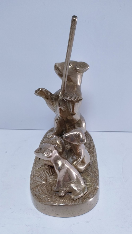 Image 1 of Pisapapeles escultural de perro de latón macizo