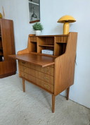 Vintage houten secretaire kast 