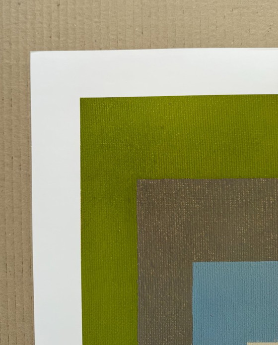 Josef Albers (1888–1976), Studie voor Hommage aan het plein: Lente, 1957, Originele tentoonstellingsposter, (photo 6 of 9)