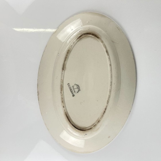 Image 1 of Ovale schaal van Badonviller, "Scottish" patroon, Art Deco, 1930